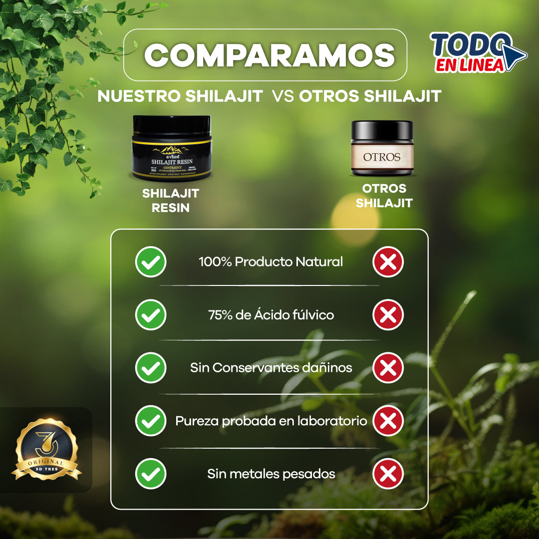 SHILAJIT RESIN 3DTRES™ Original – 100% Puro y Natural